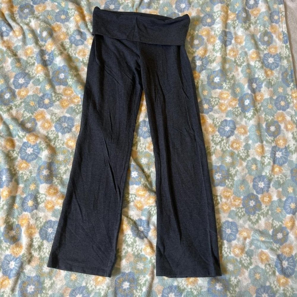 Marc New York grey stretchy fold over yoga pants women's medium